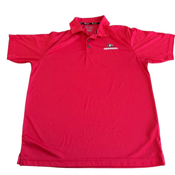 Champion Men's Large University of Georgia Red Short Sleeve Polo - Picture 1 of 5
